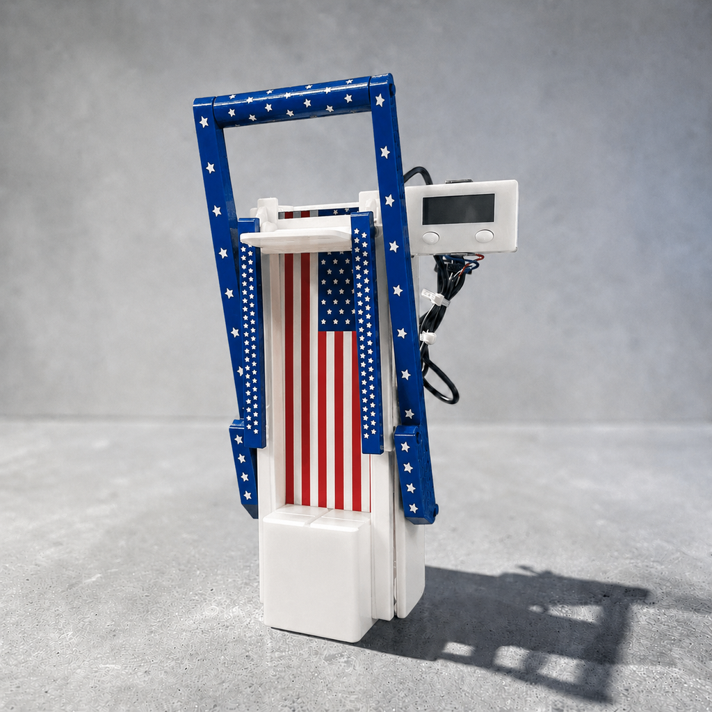 Wall Mounted Can Crusher, USA/Canada Flag Design, Built-in Counter, 3D Printed Tool