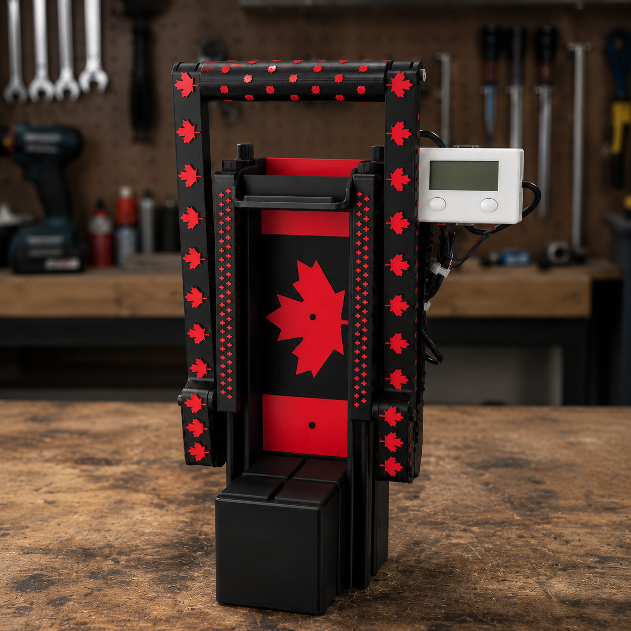 Wall Mounted Can Crusher, USA/Canada Flag Design, Built-in Counter, 3D Printed Tool