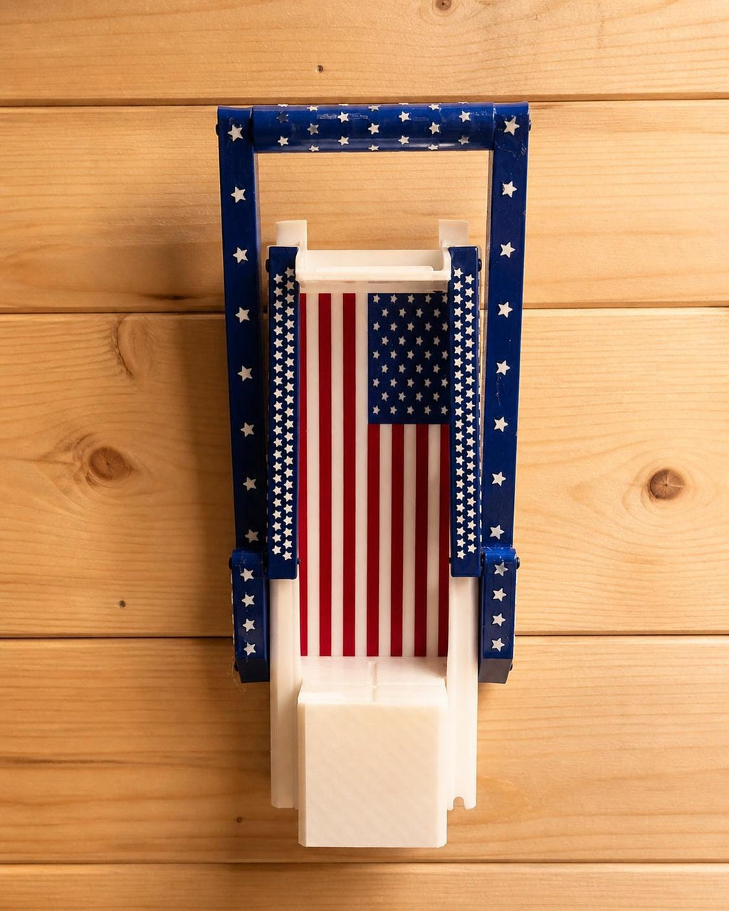 Wall Mounted Can Crusher, USA/Canada Flag Design, Built-in Counter, 3D Printed Tool