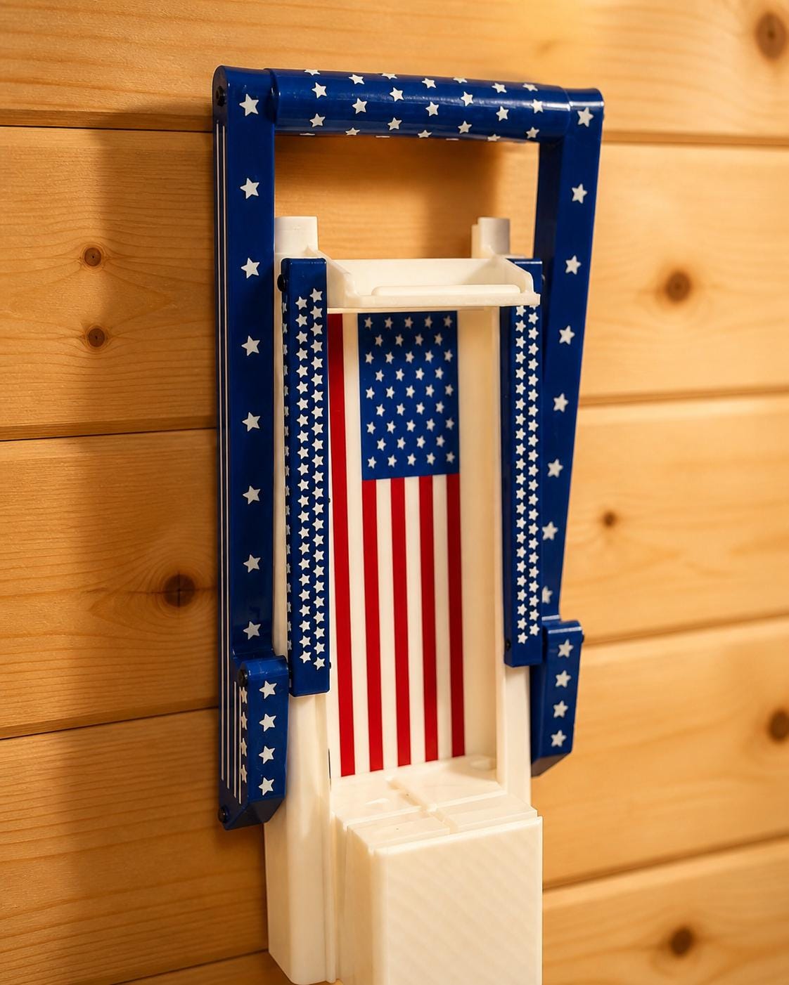 Wall Mounted Can Crusher, USA/Canada Flag Design, Built-in Counter, 3D Printed Tool